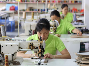 西尚皮具工廠(chǎng)一角